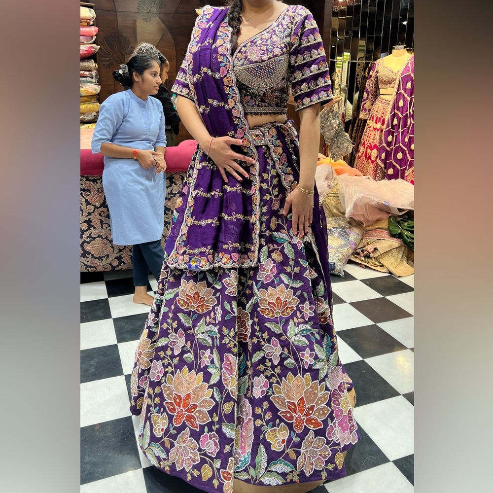 Purple Embroidered Lehenga Choli